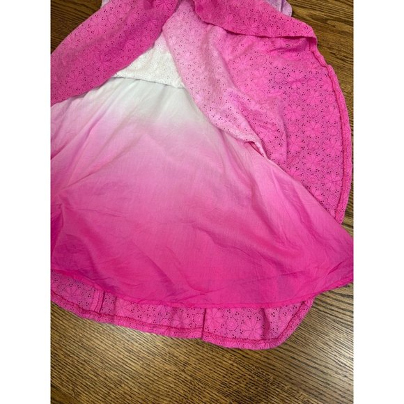 Diane Von Furstenberg Pink Purple‎ Ombre Eyelet Skater Dress Size 8 Coquette - Picture 9 of 13